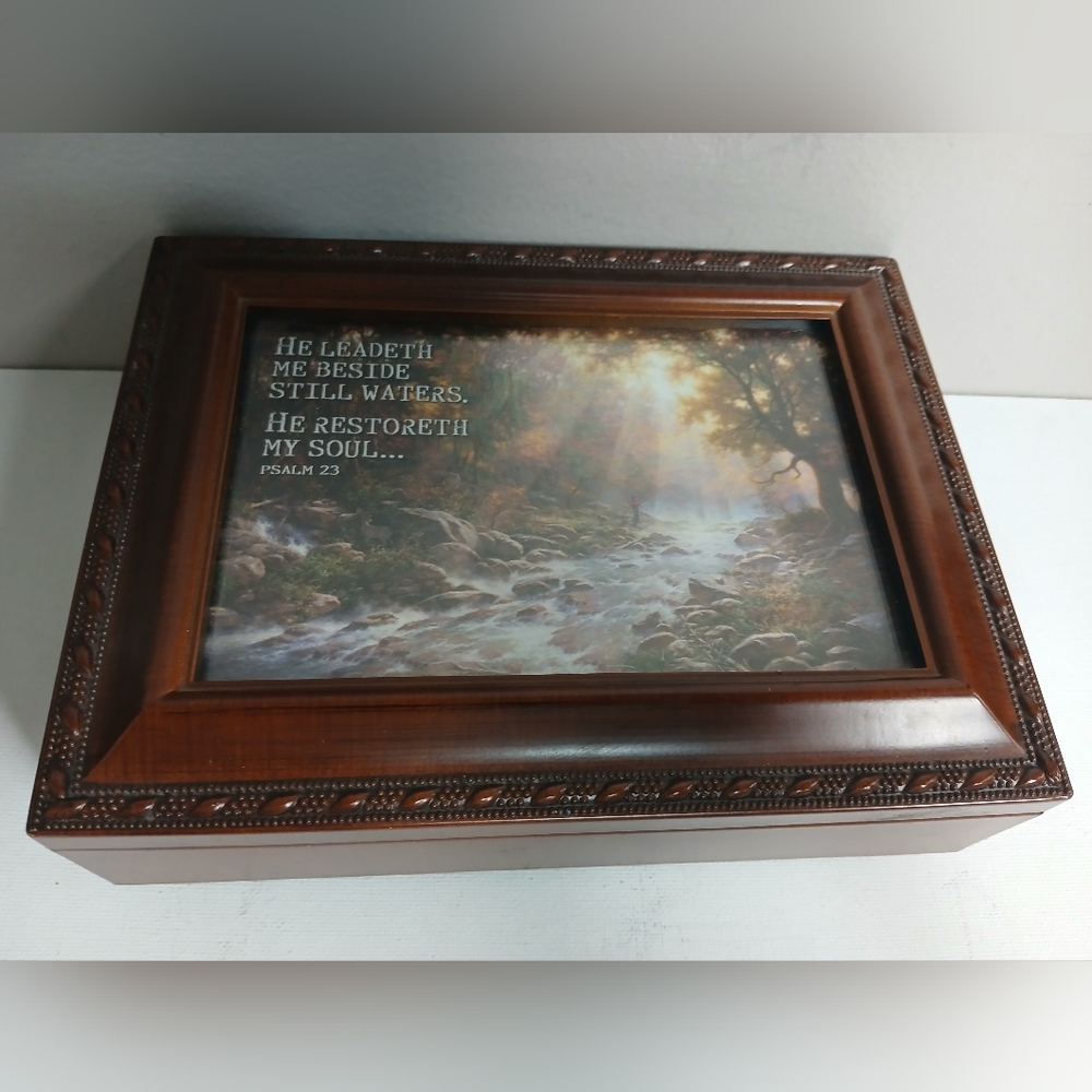 Cottage garden music box 2.5"×8"×6" wood